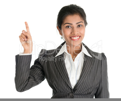 Black businesswoman finger pointing