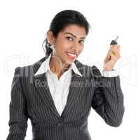 Indian woman with property key