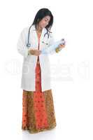 Full body Indian woman medical doctor