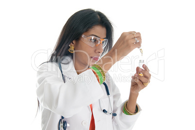 Female doctor doing medical test
