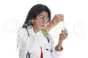Female doctor doing medical test