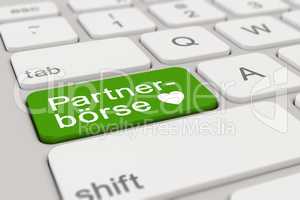 3d - keyboard - Partnerbörse - green