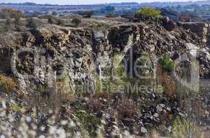 deep unused stone quarry