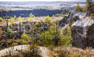 deep unused stone quarry