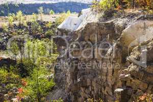 deep unused stone quarry