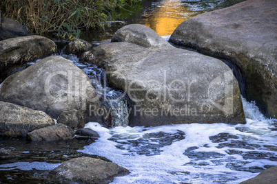 big stones in mountain river