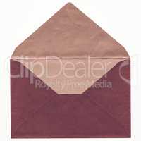 Vintage looking Pink envelope isolated