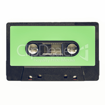 Vintage looking Tape cassette green label