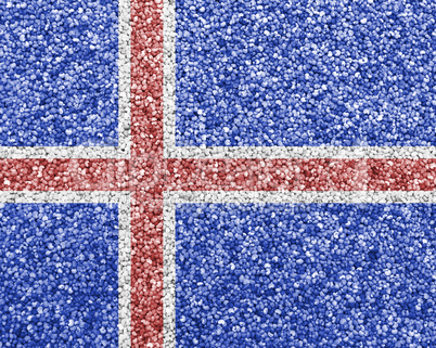 Fahne von Island auf Mohn