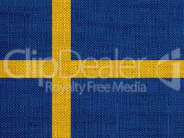 Fahne von Schweden auf altem Leinen
