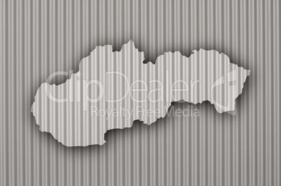 Karte der Slowakei auf Wellblech