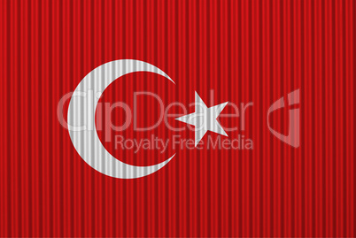 Fahne der Türkei auf Wellblech