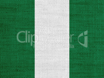 Fahne von Nigeria auf altem Leinen