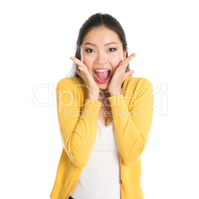 Surprised Asian woman