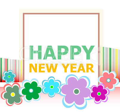 Happy New Year lettering Greeting Card