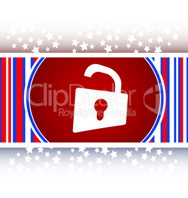 Padlock icon web sign. Rounded button