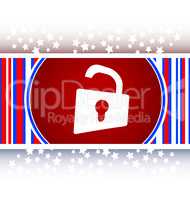 Padlock icon web sign. Rounded button