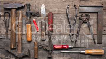 Old used wood worker tools