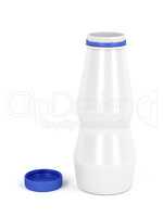 Open plastic bottle for milk