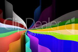 Colorful sheets background, 3d rendering