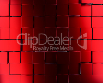 Red metallic cubes background