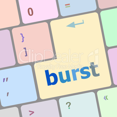 Computer keyboard with burst key. business concept