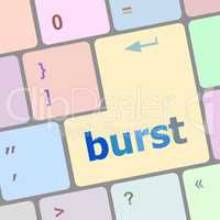 Computer keyboard with burst key. business concept