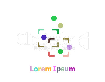 Abstract logo design template. Science technology, Teamwork, Social Network, Community.