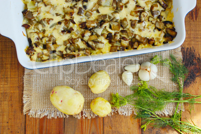 baked potato with eggplant cheese and garlic