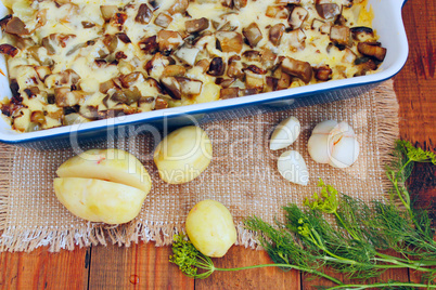 baked potato with eggplant cheese and garlic