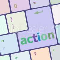 Social media network concept: action on computer keyboard key