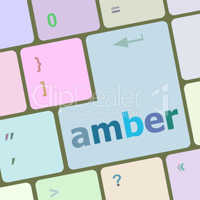 amber Button on Modern Computer Keyboard key