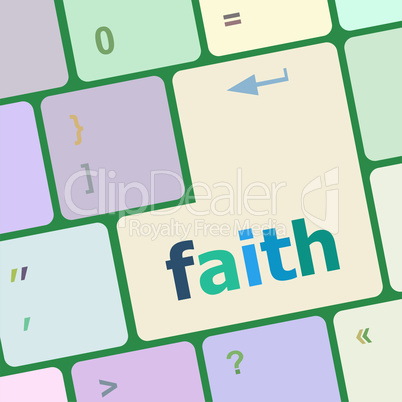 faith button on computer pc keyboard key