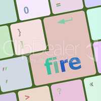 fire word on keyboard key, notebook computer button