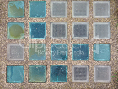 Colour glass pavement light