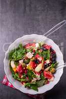 Green Spinach Salad with feta and olives