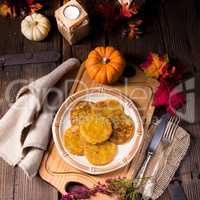 Potato pancakes with pumpkin puree