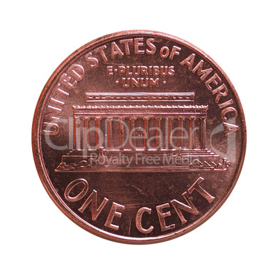 Dollar (USD) coin, currency of United States (USA) isolated over