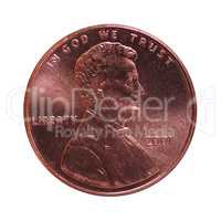 Dollar (USD) coin, currency of United States (USA) isolated over