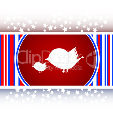 Glossy website and internet web icon with bird family sign