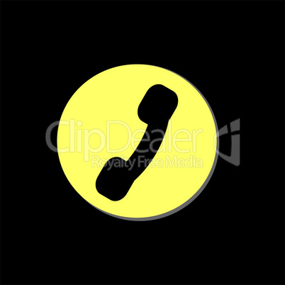 Flat icon of a phone, handset icon button. Phone icon