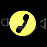Flat icon of a phone, handset icon button. Phone icon
