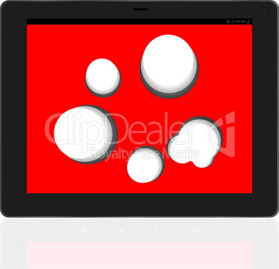 speech bubble on black tablet pc social, network concept