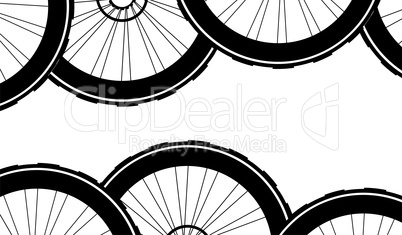 bike wheels background pattern. Pattern of bicycle wheels.