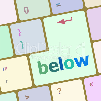 below word on keyboard key, notebook computer button