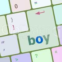 boy word on keyboard key