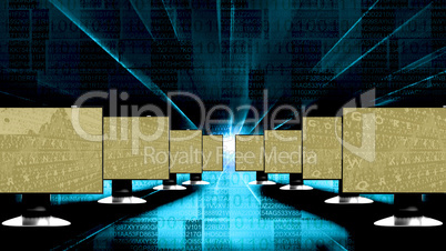 Computer screens with background, 3d illustration