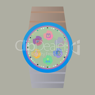 Smart watch with apps icons