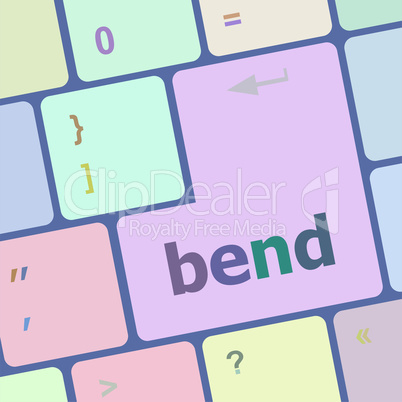 bend word on keyboard key, notebook computer button