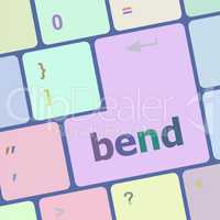 bend word on keyboard key, notebook computer button